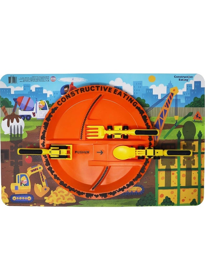 Constructive Eating Construction Combo with Utensil Set, Plate and Placemat - Image 1
