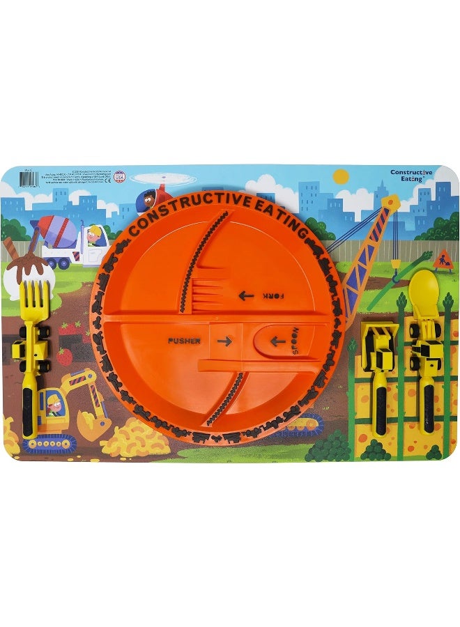 Constructive Eating Construction Combo with Utensil Set, Plate and Placemat - Image 2