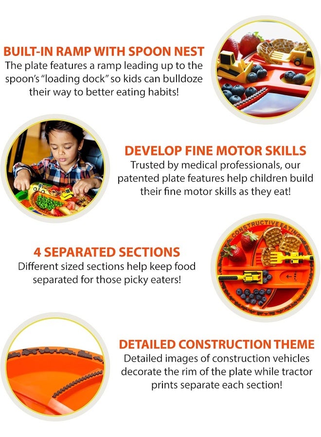 Constructive Eating Construction Combo with Utensil Set, Plate and Placemat - Image 3