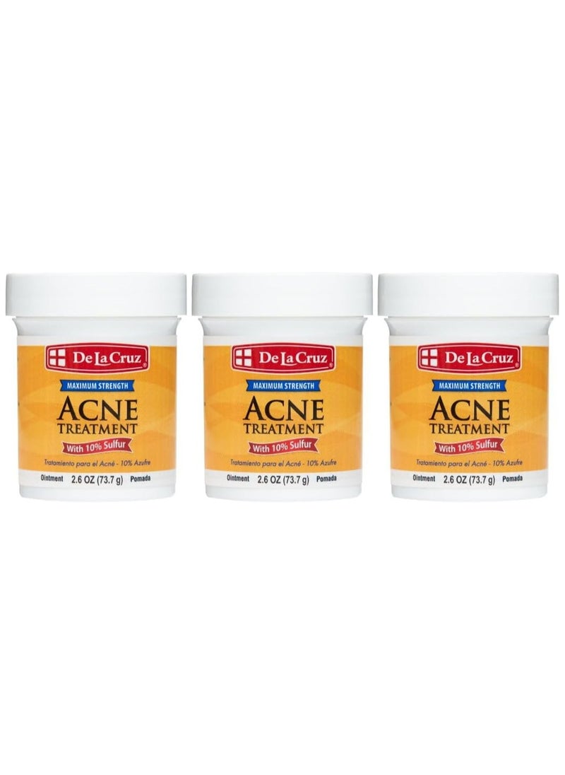 De La Cruz Sulfur Ointment Acne Medicine Maximum Power 2.6oz (73.7g) 3PCS  - Image 1
