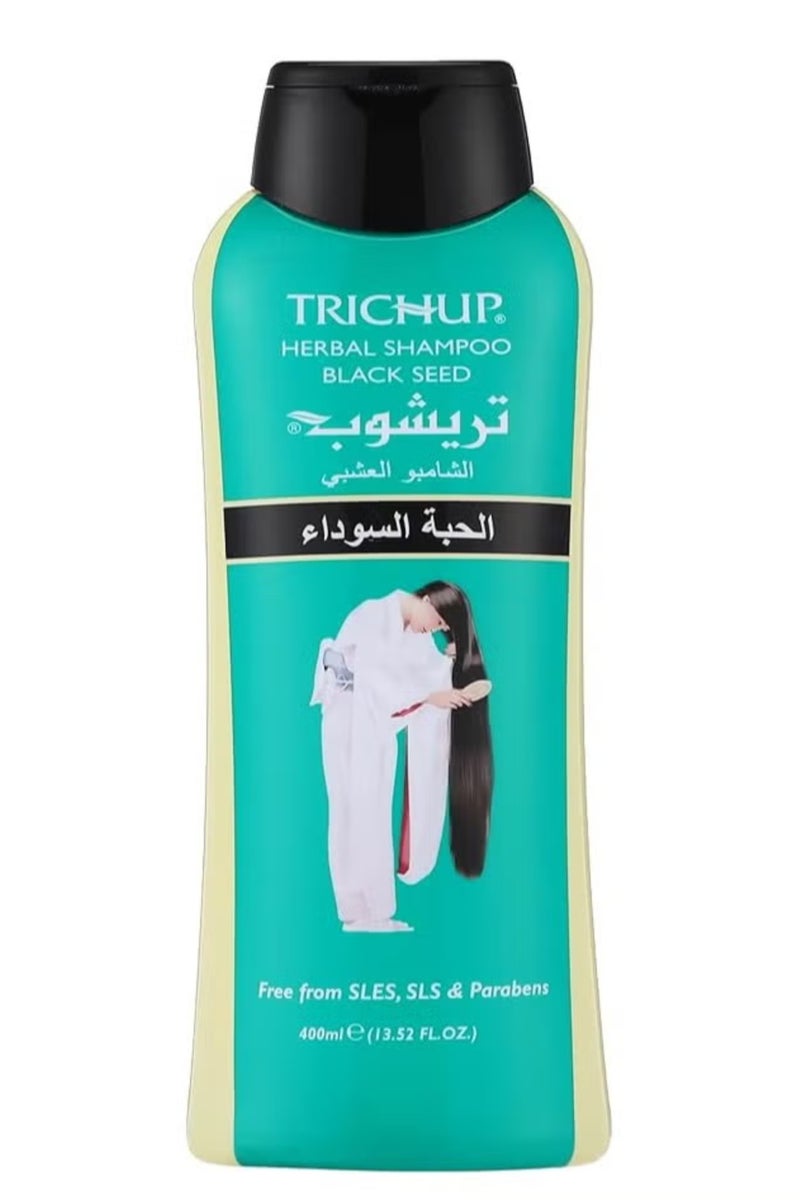 Trichup Herbal Black Seed Shampoo for Hair Strength & Anti-Hair Fall – SLS & Paraben Free – 400 ml - Image 1