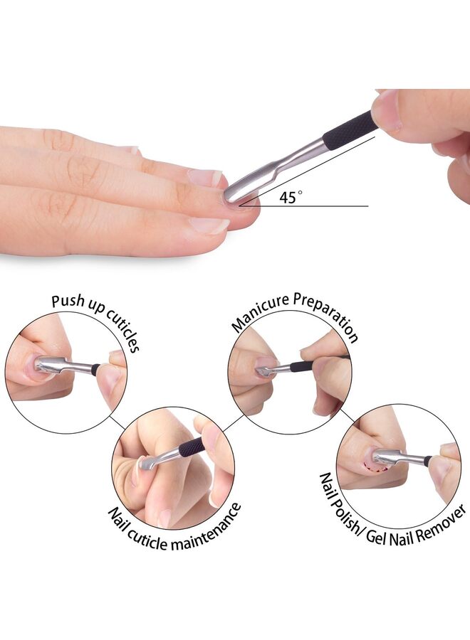 Generic Cuticle Trimmer with Cuticle Pusher - Cuticle Nipper Professional Stainless Steel Cuticle Cutter Durable Pedicure Manicure Tools for Fingernails and Toenails  - Image 1