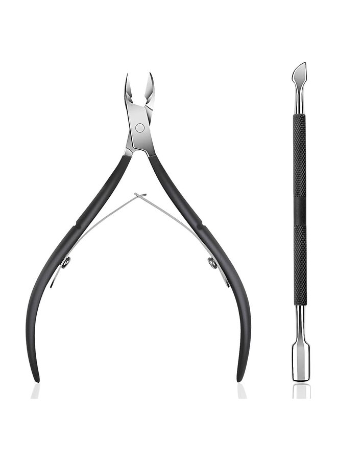 Generic Cuticle Trimmer with Cuticle Pusher - Cuticle Nipper Professional Stainless Steel Cuticle Cutter Durable Pedicure Manicure Tools for Fingernails and Toenails  - Image 4