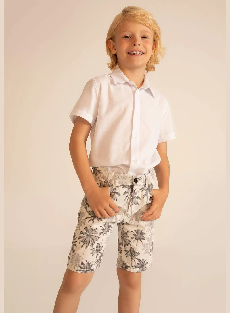 DeFacto Boy Regular Fit Polo Neck Woven Top Short Sleeve Shirt