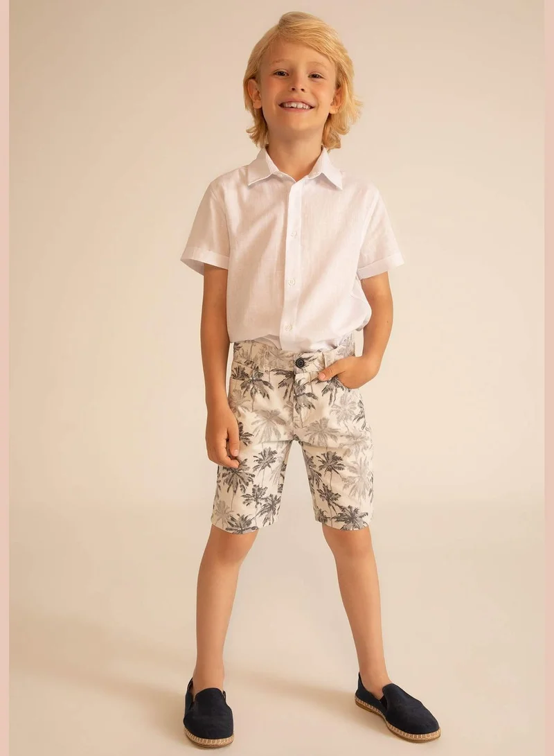 DeFacto Boy Regular Fit Polo Neck Woven Top Short Sleeve Shirt