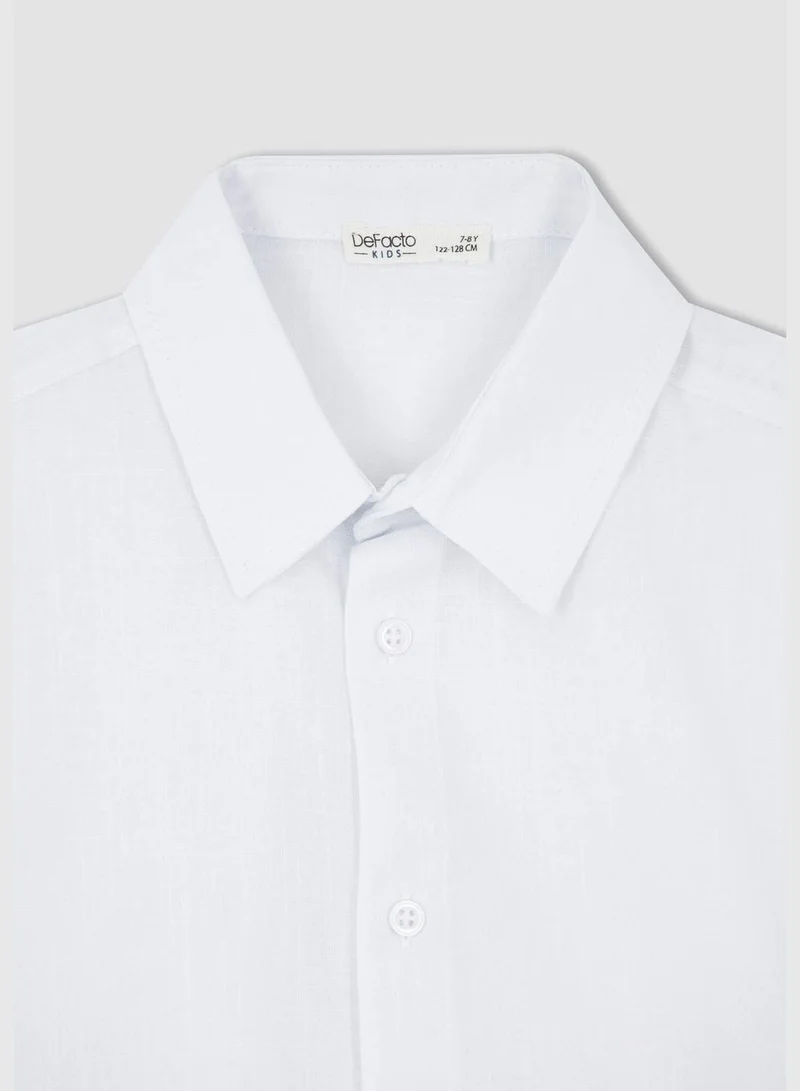 DeFacto Boy Regular Fit Polo Neck Woven Top Short Sleeve Shirt