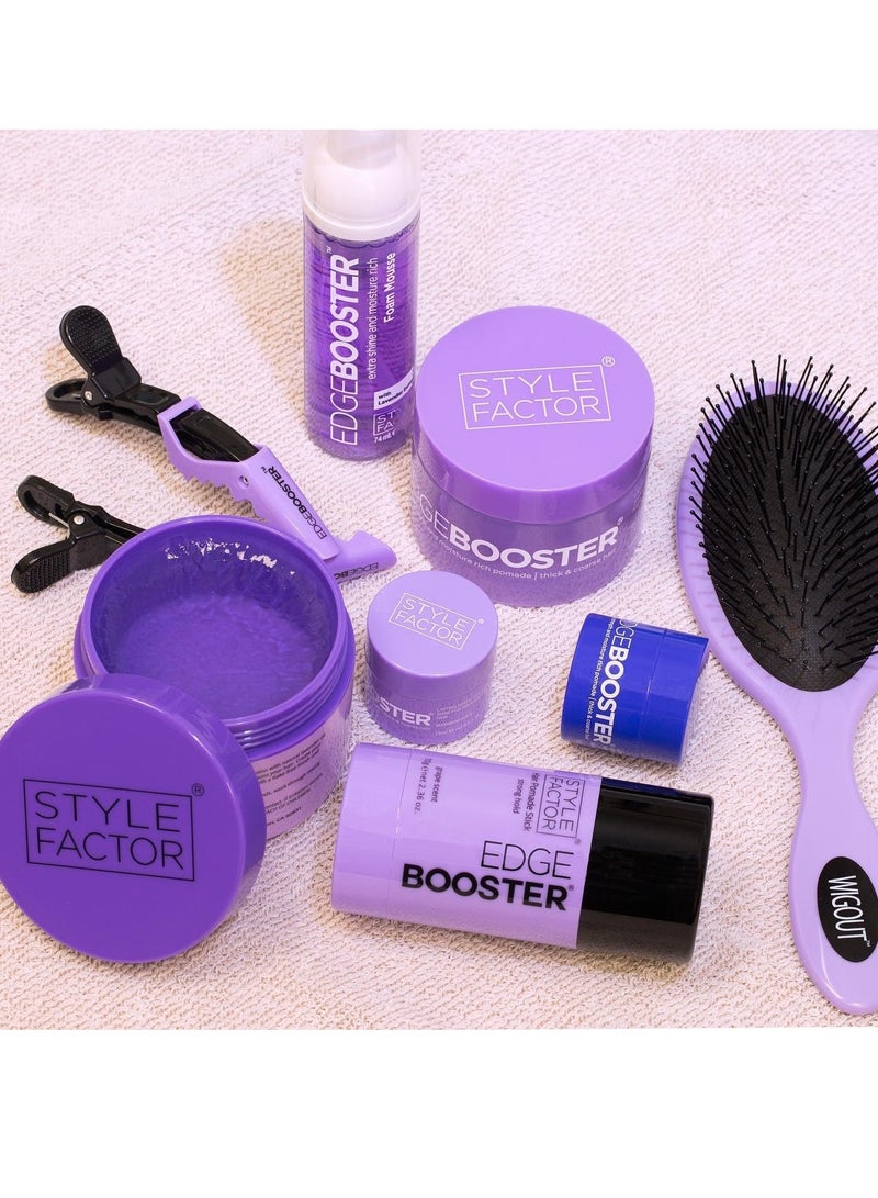 Edge Booster Style Factor Edge Booster Strong Hold Water-Based Pomade - Super Shine & Moisture 3.38oz (VIOLET CRYSTAL)  - Image 2