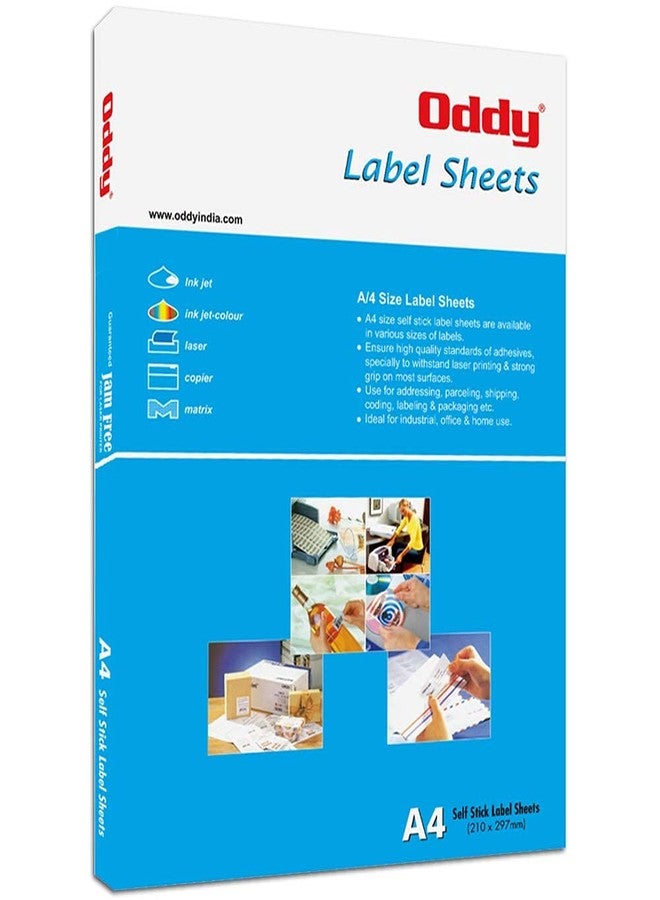 Oddy A4 Paper Label Stickers for Laser & Inkjet Printers- 10 Labels Per Sheet - Pack of 100 Sheets, for Shipping, Address, Folders, Industrial Use - Image 1