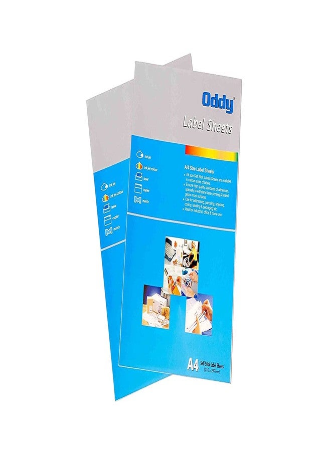 Oddy A4 Paper Label Stickers for Laser & Inkjet Printers- 10 Labels Per Sheet - Pack of 100 Sheets, for Shipping, Address, Folders, Industrial Use - Image 3