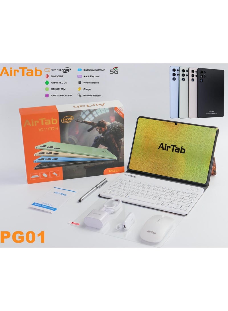 AirTab PG01 Smart Tablet 10.1-FHD Inch Display 10000mAh Battery Blue - Image 2