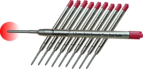 IMPRINT Red Jotter Refills - Smooth Flow Ink Ballpoint Pen Universal/Common Fit Refills, Medium Point 1 MM, Pack of 10 - Image 3