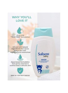 Softsens Baby Tear Free Baby Wash With Natural Milk Cream & Shea Butter (200Ml X Pack Of 3)  - Image 4