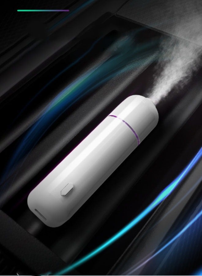 جهاز تنقية الهواء والترطيب، ناشر الزيوت العطرية الذي يعمل بالطاقة عبر منفذ USB، معطر هواء صغير محمول، مناسب للاستخدام في السيارة والمنزل والمكتب وغرفة النوم. (أبيض) - Image 1