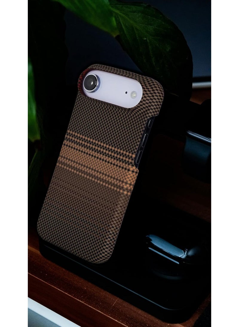 فوني Phoni Ultra Slim Magnetic Case for iPhone Air, Compatible with MagSafe, Thin Lightweight Matte Phone Case, Carbon Fiber Style Texture, Raised Camera Protection (Smoked Cocoa – Brown Carbon) - Image 4