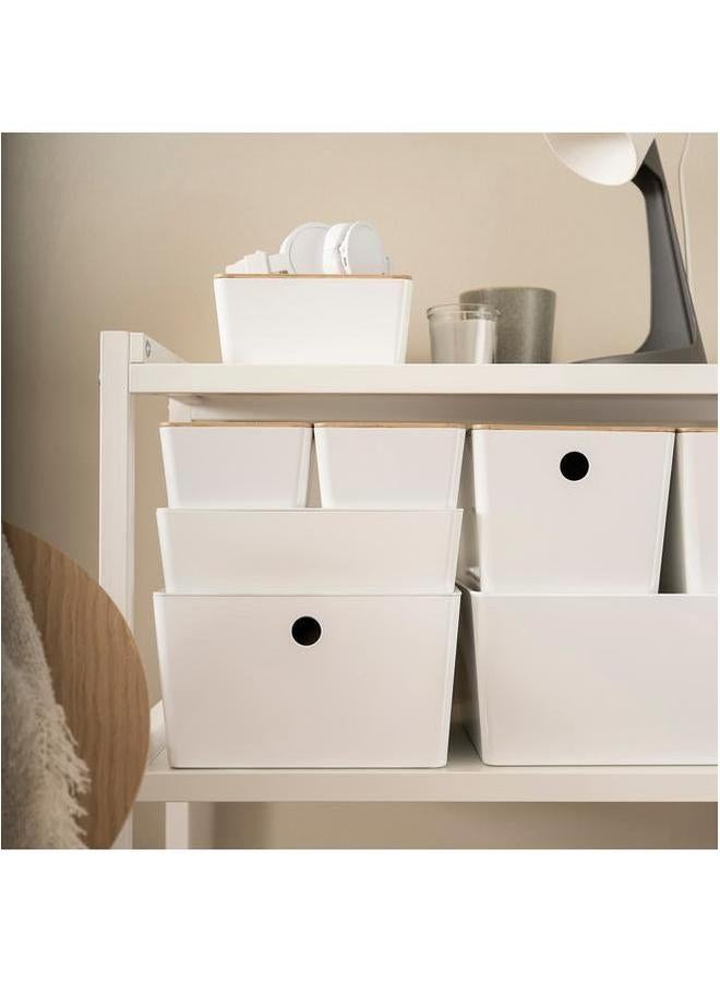 erorex Box With Lid White Bamboo 13X18X8 Cm - Image 5