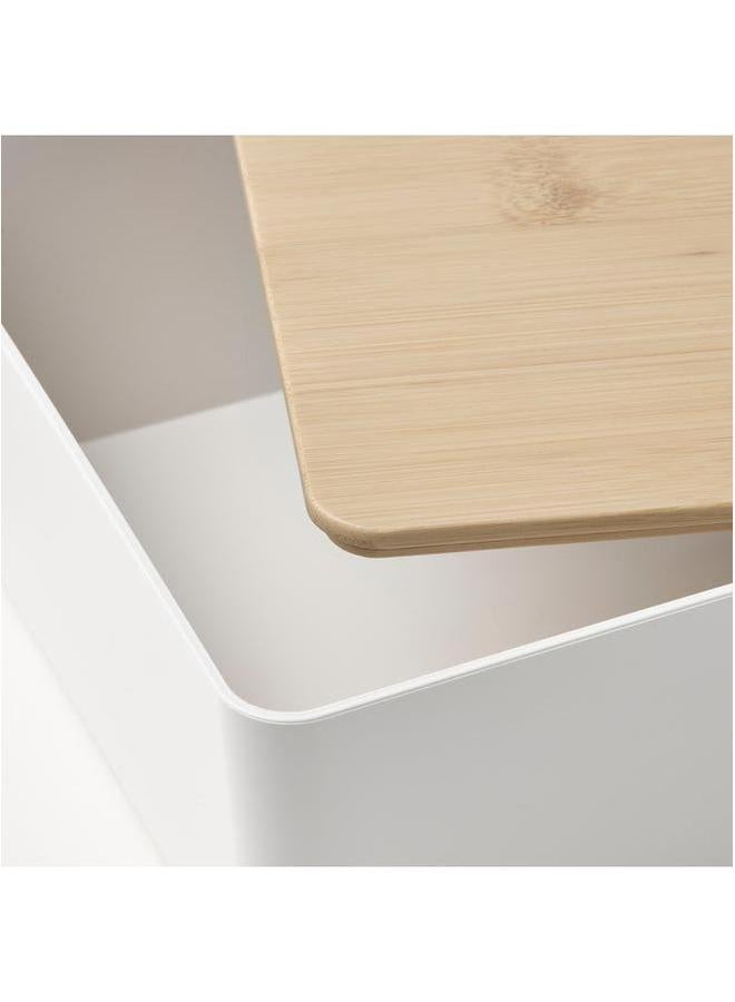 erorex Box With Lid White Bamboo 13X18X8 Cm - Image 2