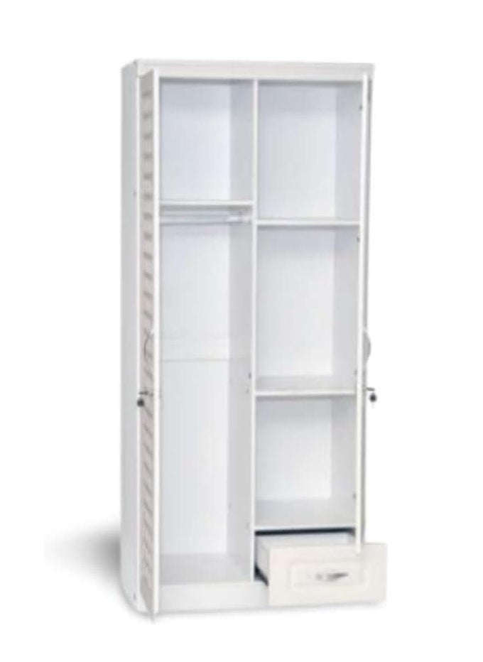 KARNAK Karnak 2 Door Wooden Wardrobe, Cabinet, Of Engineered Wood With 1 Lockable Drawer Perfect Modern Stylish Heavy Duty Colour (White)  - Image 2