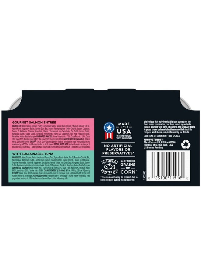 Sheba Sheba Perfect Portions Cuts in Gravy Multipack Salmon & Tuna Wet Cat Food, 2.64 oz., 12 Twin Packs  - Image 3