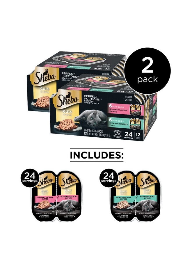Sheba Sheba Perfect Portions Cuts in Gravy Multipack Salmon & Tuna Wet Cat Food, 2.64 oz., 12 Twin Packs  - Image 4
