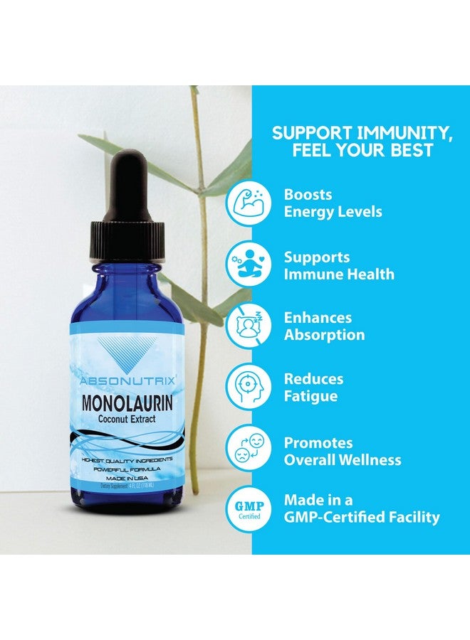 Absonutrix Monolaurin Liquid Extract - 4oz Liquid, 830 mg 142 Servings, Made in USA, Quick Absorption, Quality Potent Ingredients, Non-GMO, GMP Certified Facility, Cruelty-Free Products a - Image 3