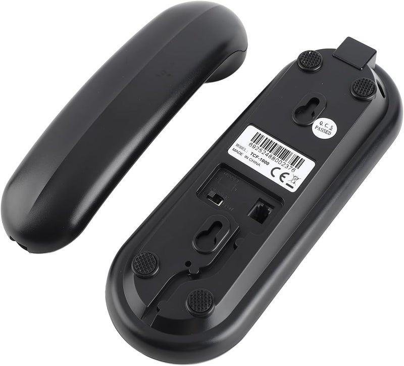 Corded Telephone, No Battery Energy Saving with Pause Redial Flash Thunder Proof Design, High Low Sound Changeable, ABS Material Desk Wall Mountable for Home Office Hotel (Black) - Image 4