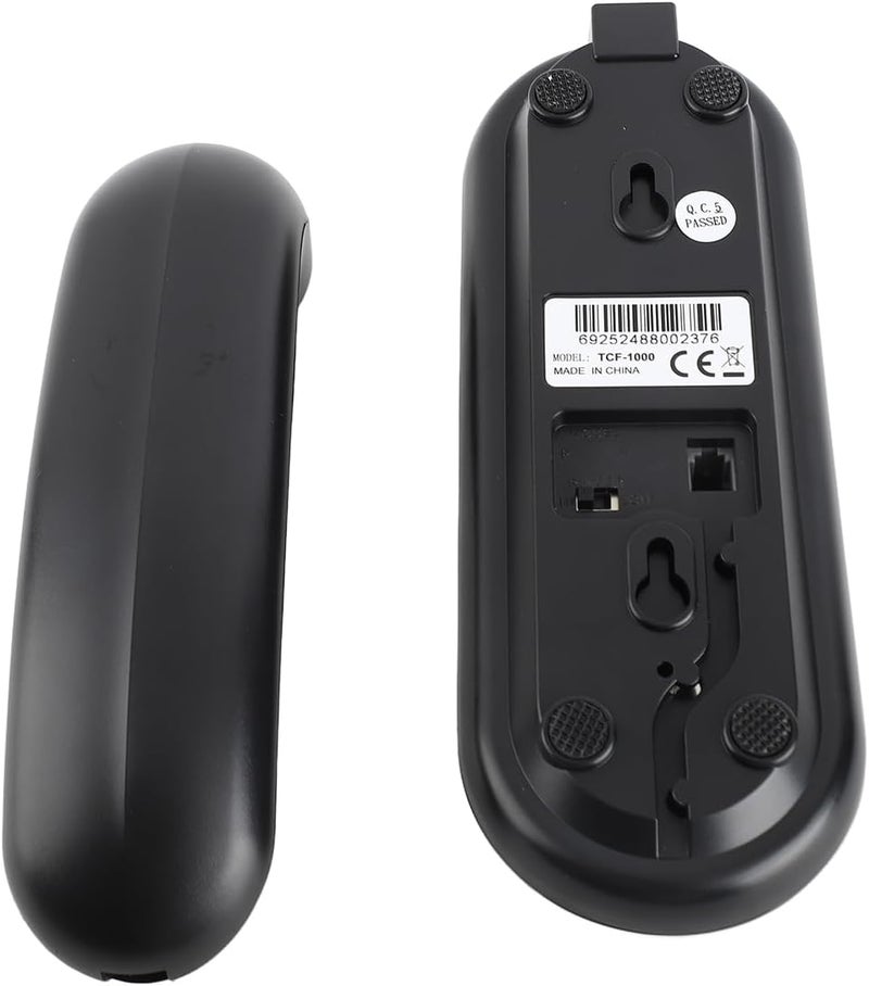 Corded Telephone, No Battery Energy Saving with Pause Redial Flash Thunder Proof Design, High Low Sound Changeable, ABS Material Desk Wall Mountable for Home Office Hotel (Black) - Image 3