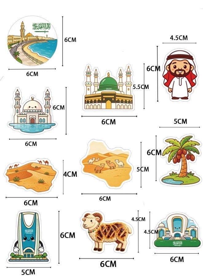 Ailily 10Pcs Saudi Arabia Style Fridge Magnet Set Kingdom Centre Tower and Al Rahma Floating Mosque Travel Tourist Souvenir Gift for Collectors - Image 5