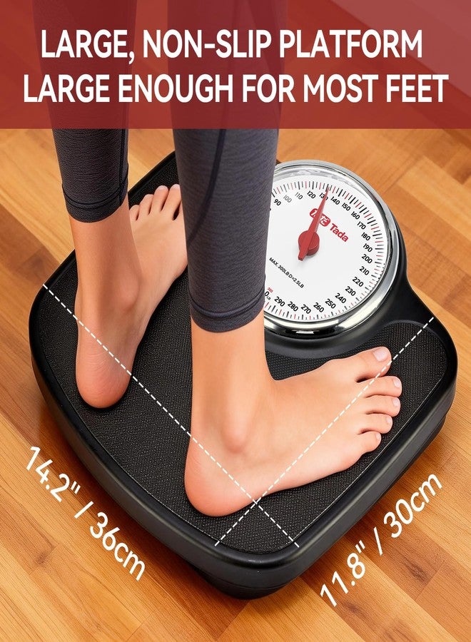 ta da Analog Bathroom Scale, Easy-Read Dial, Up to 300 LB, Non-Slip Platform, Battery-Free Mechanical Weight Scale for Home - Image 2