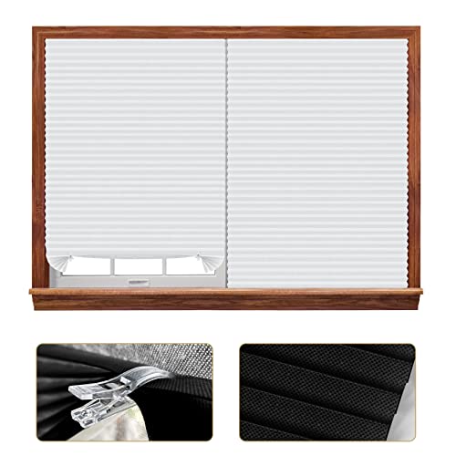 ChYoung Stick On Blinds for Windows, No Drill Blinds Temporary Window Blinds No Drilling Door Blinds Light Filtering Pleated Paper Blinds and Shades Clip On Blinds for Kitchen Patio Bathroom - Image 3