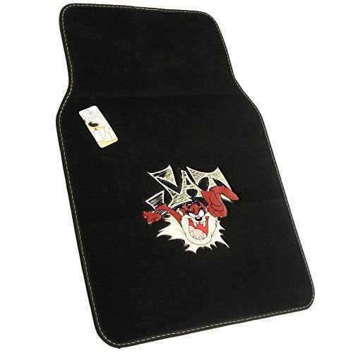BDK Warner Bros Looney Tunes Tazmanian Devil Universal Fit Car Accessories 4pc Set Carpet Floor Mats - Front 26"x16.5", Rear 14"x16.5", No-Slip Grip Car Mats - Image 2