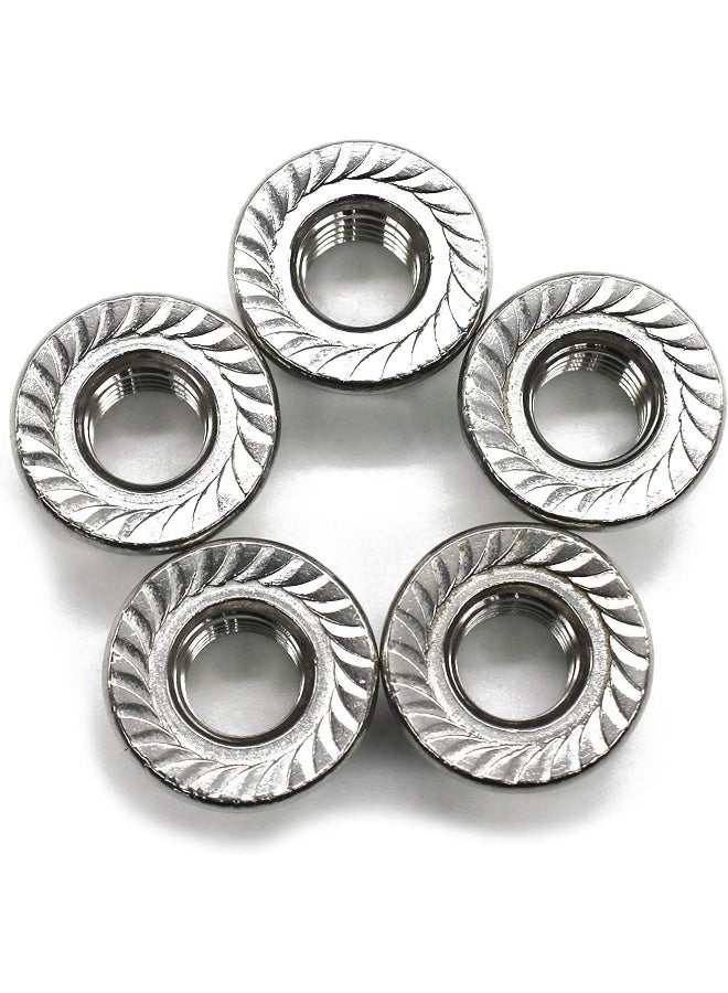 Royal Apex Stainless Steel Hex Flange Nuts Serrated Universal Locknuts For Furniture Automobile Industry Civil Construction Diy 6Mm - Image 1
