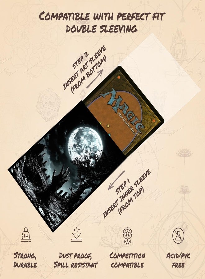 Paramint Moonlit Zombie MTG Card Sleeves (Smooth) - 104 Count Standard Size TCG Sleeves - Compatible with Magic The Gathering - Double Sleeving - Original Art Design, Premium Protection - Image 5