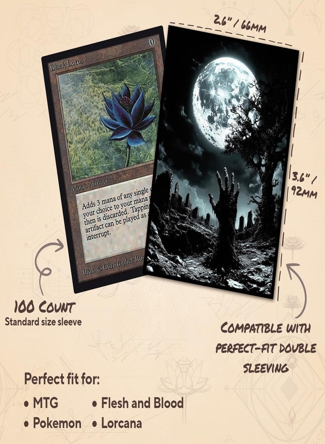 Paramint Moonlit Zombie MTG Card Sleeves (Smooth) - 104 Count Standard Size TCG Sleeves - Compatible with Magic The Gathering - Double Sleeving - Original Art Design, Premium Protection - Image 3