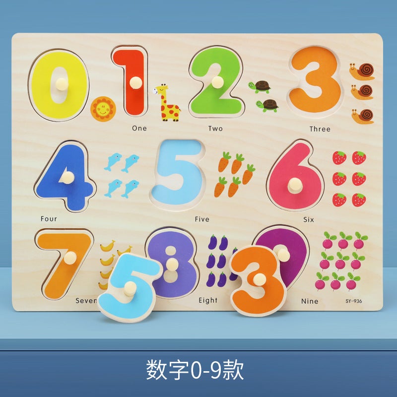 Children'S Hand-Held Board Early Education Enlightenment Puzzle Mushroom Nail Puzzle Puzzle Fruit Vegetable 1-3 Years Old Baby Toy - Image 1