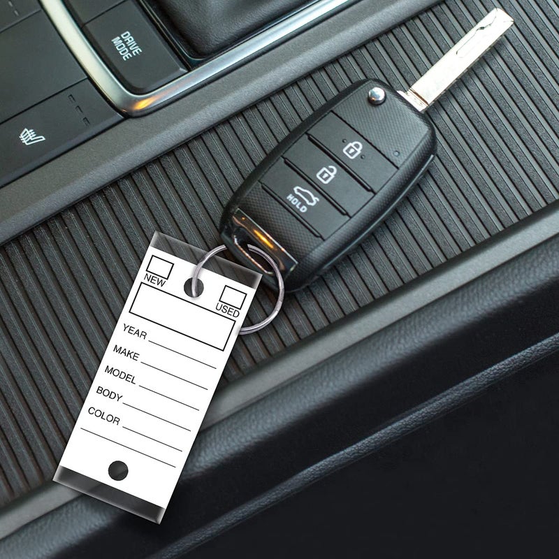 Versa-Tags Yellow and White Bundle - Genuine Versa-Tag Key Tags, Self-Protecting (2 Boxes) (250 Tags per Box with Metal Rings) - Image 4