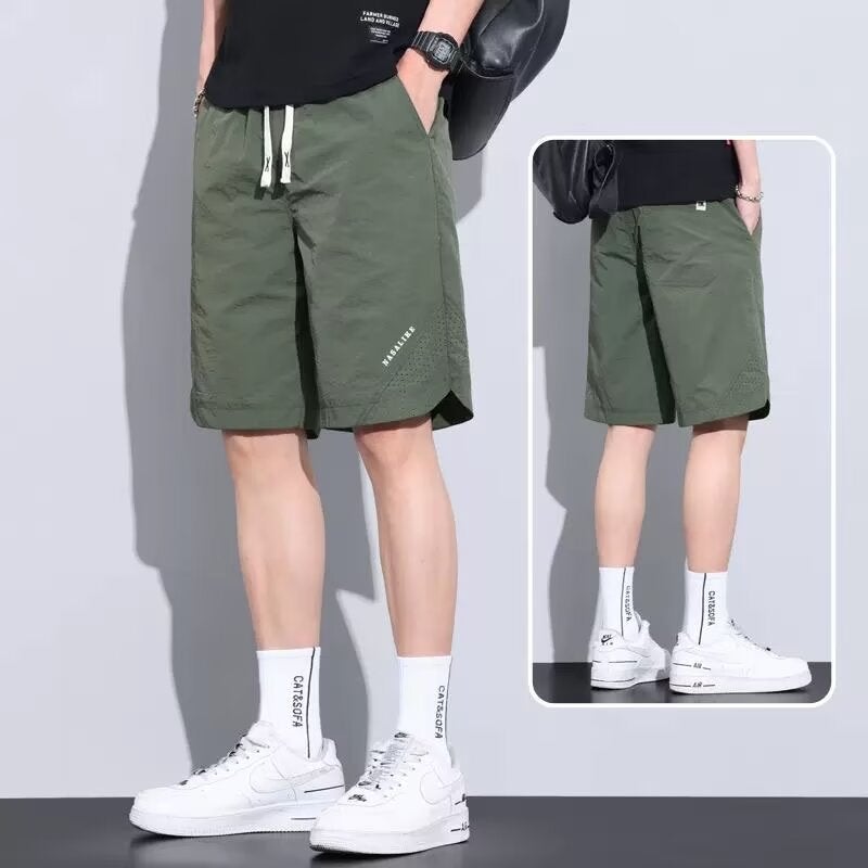 Generic Ice Silk Casual Shorts Mens Summer Thin Loose breeches Quick-drying Sports Summer Outer Wear Crock Pants Grey - Image 2