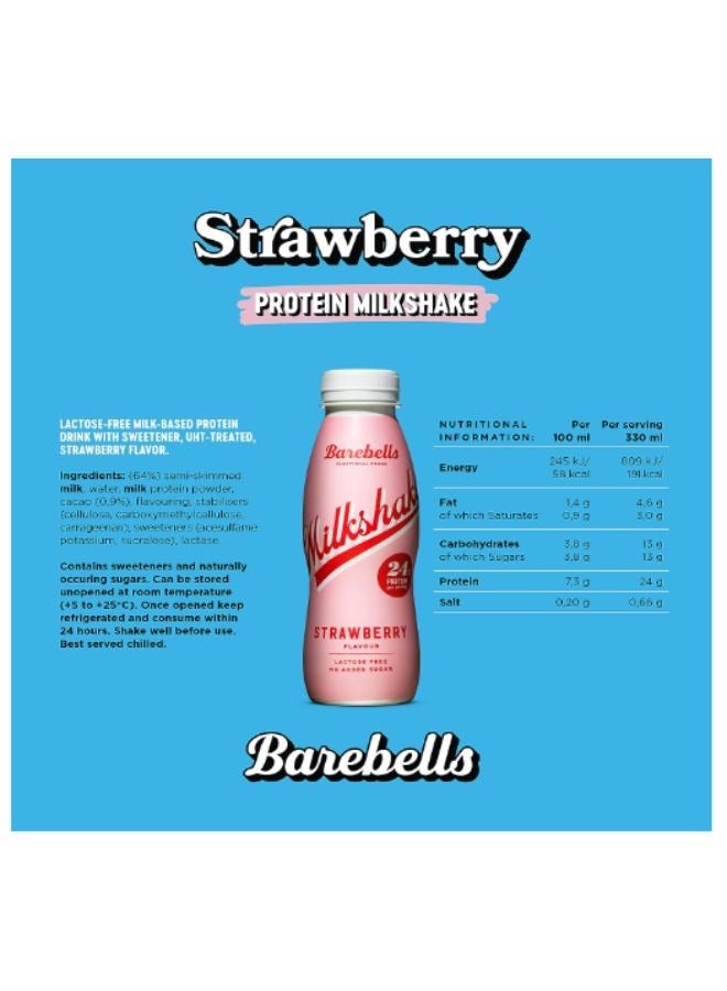 Barebells Protein Strawberry Milkshake 330ml - Image 2