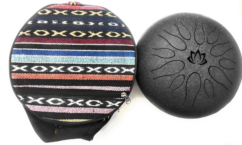 Classical 12-Inch Steel Tongue Drum - A Scale 12 Notes Percussion Instrument Hand Pan With Mallets and Carry Bags - Image 5