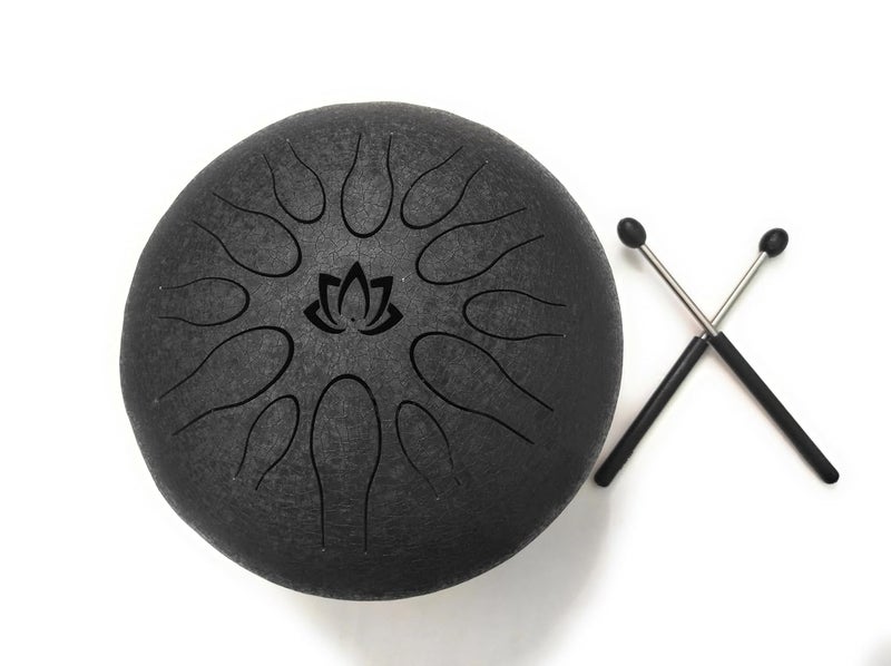 Classical 12-Inch Steel Tongue Drum - A Scale 12 Notes Percussion Instrument Hand Pan With Mallets and Carry Bags - Image 2