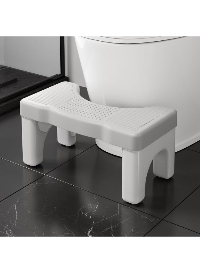 9 inch Toilet Step Stool Squat Adult, Upgraded Toilet Feet Stool, Bathroom Poop Stools for Adults, Pooping Stool Strong Loading Bear Capacity, Gray, 1 Pack（Gray) - Image 1