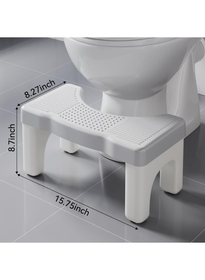 9 inch Toilet Step Stool Squat Adult, Upgraded Toilet Feet Stool, Bathroom Poop Stools for Adults, Pooping Stool Strong Loading Bear Capacity, Gray, 1 Pack（Gray) - Image 3