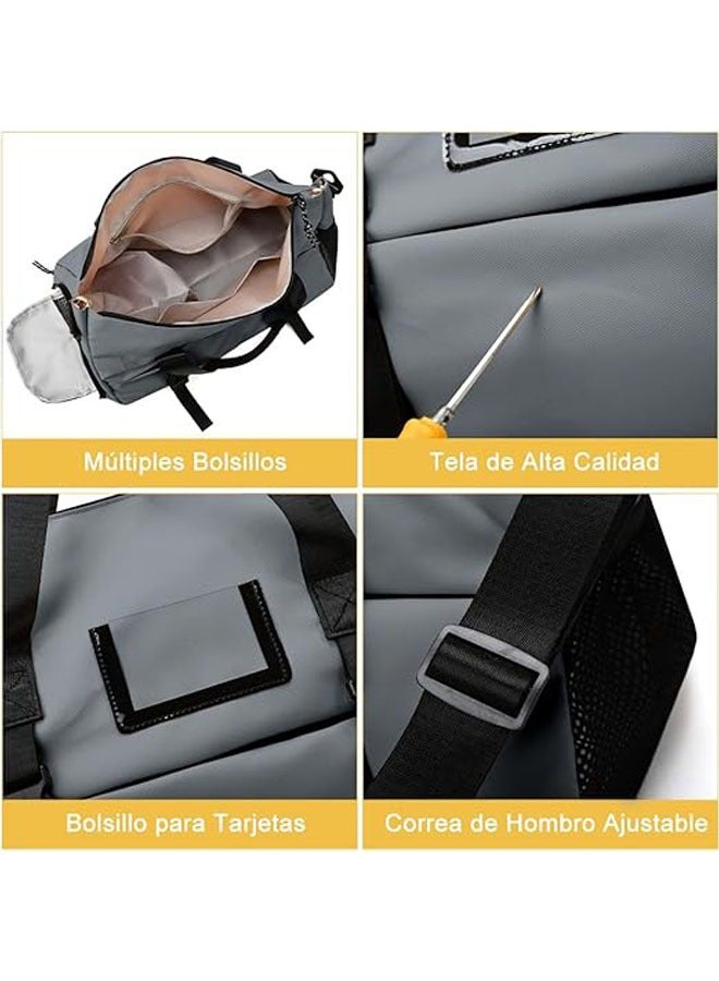 Generic Sports suitcase, fitness suitcase with shoe compartment, weekend men's and women's fitness sports bags, waterproof fitness backpack large capacity and lightweight (gray) - Image 4
