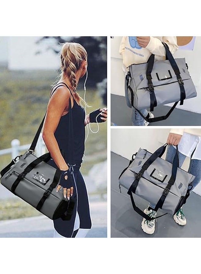 Generic Sports suitcase, fitness suitcase with shoe compartment, weekend men's and women's fitness sports bags, waterproof fitness backpack large capacity and lightweight (gray) - Image 5