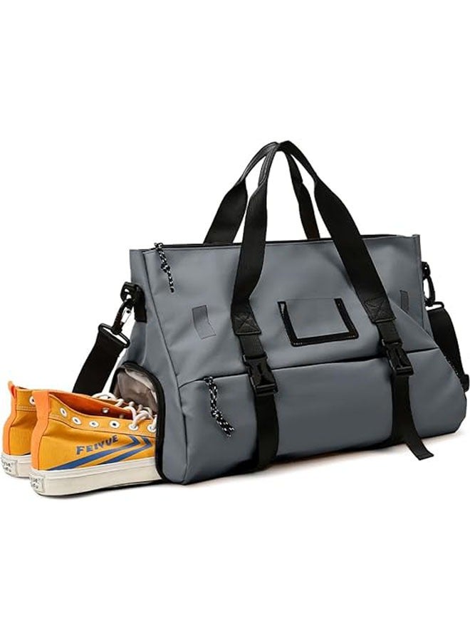 Generic Sports suitcase, fitness suitcase with shoe compartment, weekend men's and women's fitness sports bags, waterproof fitness backpack large capacity and lightweight (gray) - Image 1