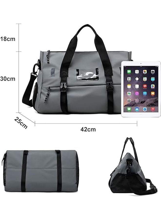 Generic Sports suitcase, fitness suitcase with shoe compartment, weekend men's and women's fitness sports bags, waterproof fitness backpack large capacity and lightweight (gray) - Image 3