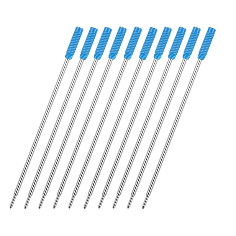 MengRan 4.5'' Ballpoint Ink Pen Refills for Twist Pens,1mm Medium Tip, Compatible with Cross Pen Refills (8511)(10 Pcs Blue Ink) - Image 1