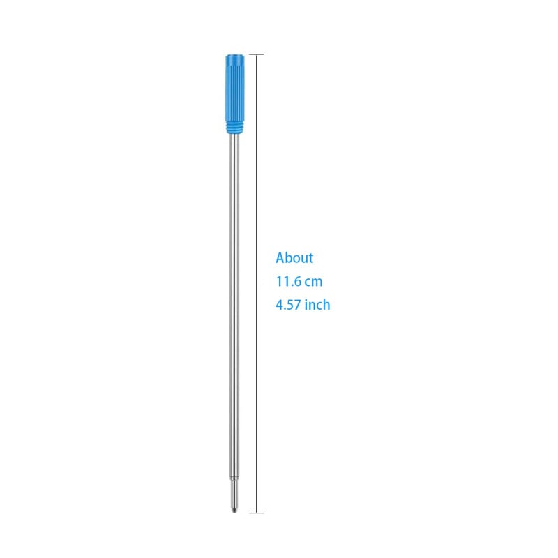 MengRan 4.5'' Ballpoint Ink Pen Refills for Twist Pens,1mm Medium Tip, Compatible with Cross Pen Refills (8511)(10 Pcs Blue Ink) - Image 2