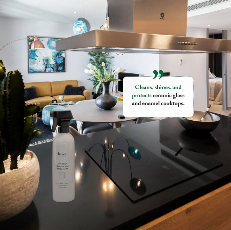 Bayes Cooktop Cleaner and Protectant for Daily Use - Cleans, Shines and Protects Ceramic Glass and Enamel Cooktops - For Fingerprints, Grease, Residue, and Smudges - 16 oz, 2 Pack - Image 3