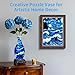 BELEEV 3D Puzzle Vase for Adults 160 Pieces DIY Plastic Flower Vase Compatible with Block Flowers Unique Home Office Decor Housewarming and Birthday Gift for Flower Arrangements Starry Ocean - Image 4