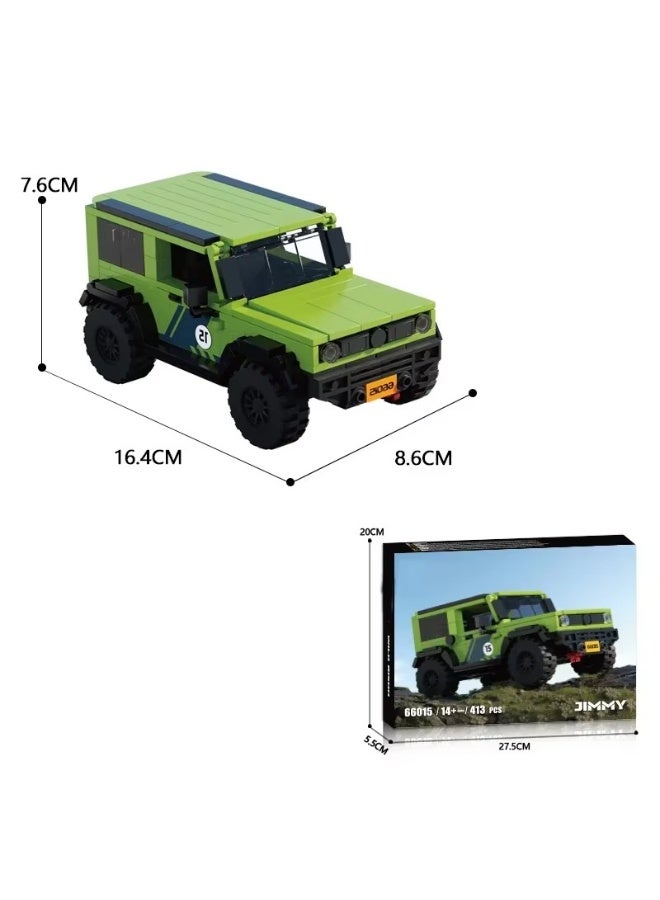 Jimmy 413 Pieces City Off-Road SUV Racing Car Model Building Blocks Set, Plastic DIY Educational Toy for Kids 8+ - Image 4